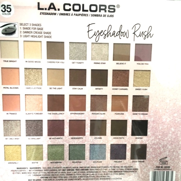 LA Colors Eyeshadow Rush 35 Colors - Picture 5 of 8